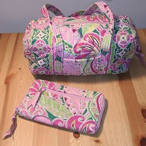 Vera Bradley Pinwheel Pink Handbag and Wallet